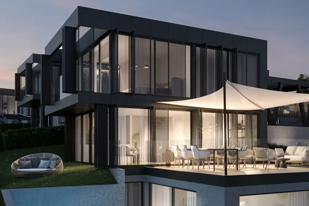 The-Unique_Luxuröse-Villa-mit-Pool-bei-Abenddämmerung