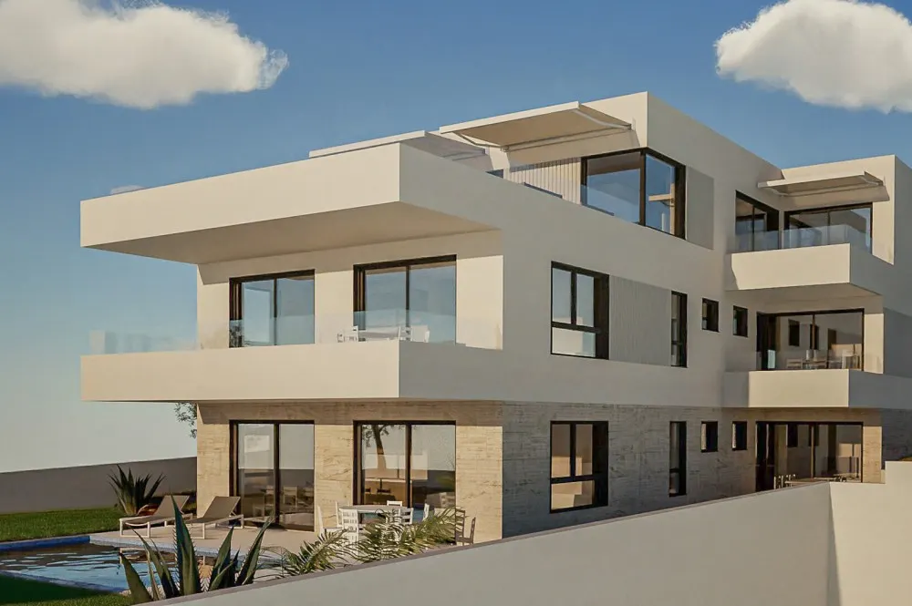 KITZIMMO-Grundstück mit Meerblick & Baugenehmigung für ein Apartmenthaus - Immobilien Kroatien.